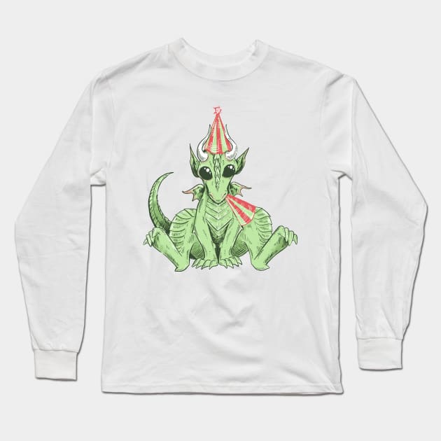 Birthday Dragon Long Sleeve T-Shirt by SimplyKitt